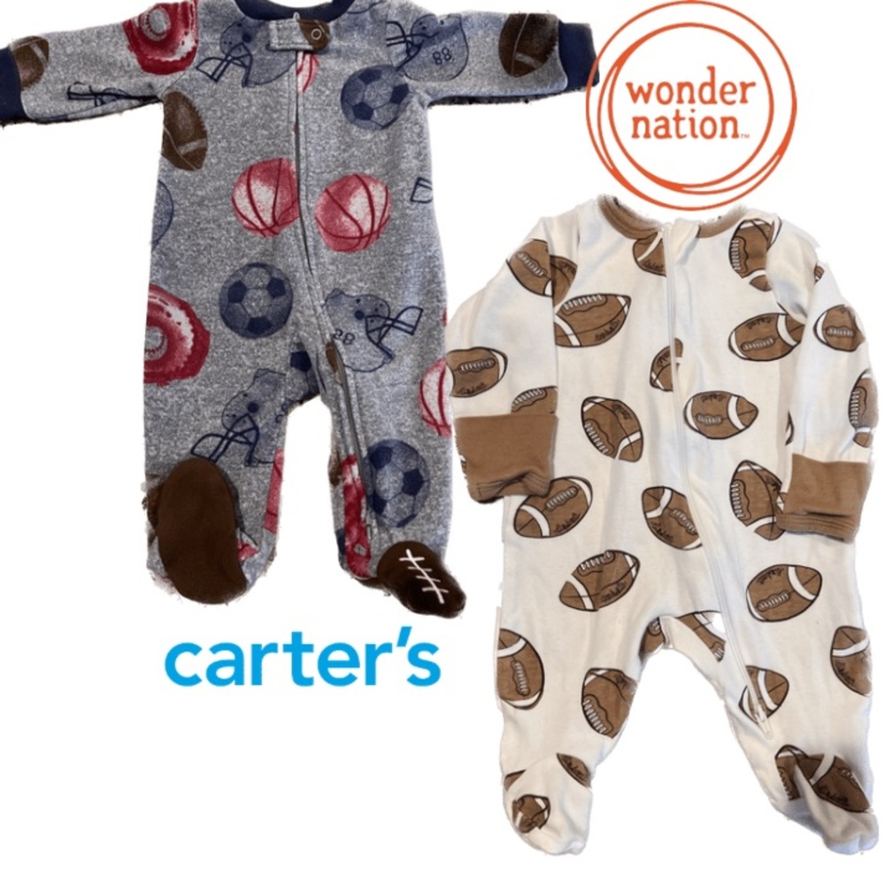 Carter/ Wonder Nation Newborn and 3M Football Sports Footies